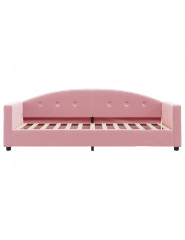 Divano Letto con Materasso Rosa 80x200 cm in Velluto