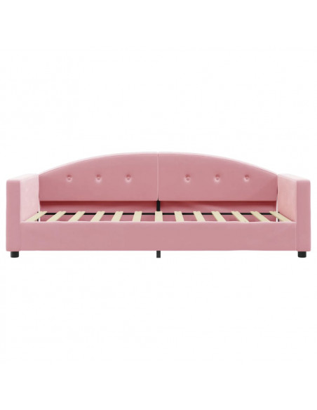 Divano Letto con Materasso Rosa 80x200 cm in Velluto