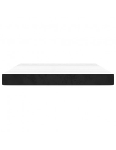 Materasso a Molle Insacchettate Nero 180x200x20 cm in Velluto