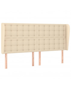 Testiera ad Orecchio Crema 203x23x118/128 cm in Tessuto 2