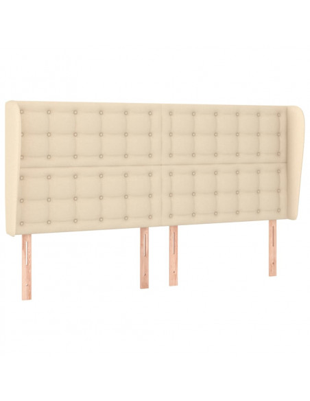 Testiera ad Orecchio Crema 203x23x118/128 cm in Tessuto