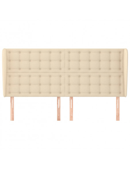 Testiera ad Orecchio Crema 203x23x118/128 cm in Tessuto