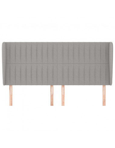 Testiera ad Orecchio Grigio Chiaro 163x23x118/128 cm in Tessuto