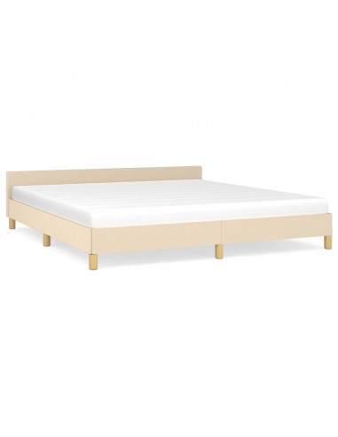 Giroletto con Testiera Crema 180x200 cm in Tessuto