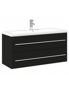 Mobile da Bagno con Lavabo Integrato Nero 2