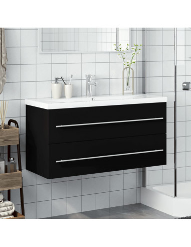 Mobile da Bagno con Lavabo Integrato Nero
