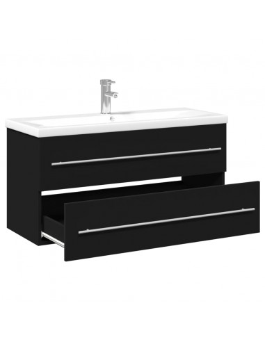 Mobile da Bagno con Lavabo Integrato Nero