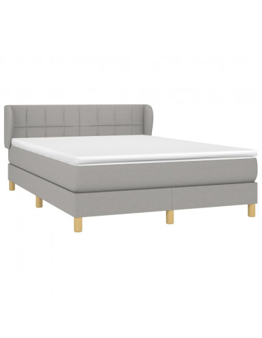 Giroletto a Molle con Materasso Grigio Chiaro 140x190cm Tessuto