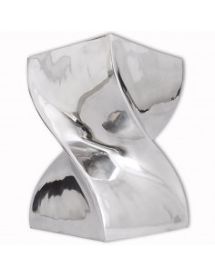 Sgabello/Tavolino Forma Attorcigliata in Alluminio Argentato 2