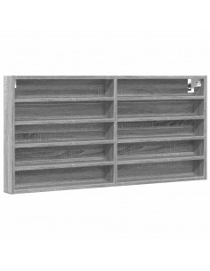 Armadietto Vetrina Grigio Sonoma 100x8,5x50cm Legno Multistrato 2