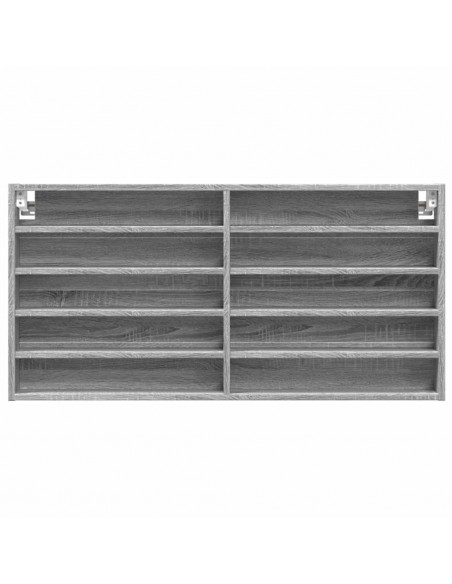 Armadietto Vetrina Grigio Sonoma 100x8,5x50cm Legno Multistrato