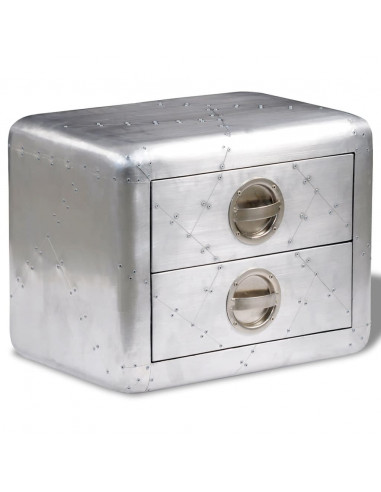 Tavolino Aereo in Alluminio 2 Cassetti Vintage Aircraft Airman