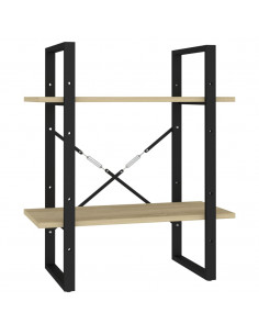 Libreria 2 Ripiani Rovere Sonoma 60x30x70 cm Legno Multistrato 2