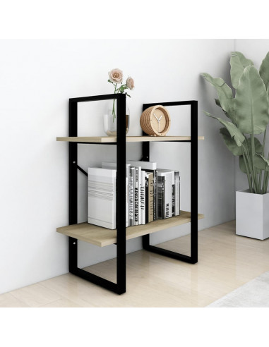 Libreria 2 Ripiani Rovere Sonoma 60x30x70 cm Legno Multistrato