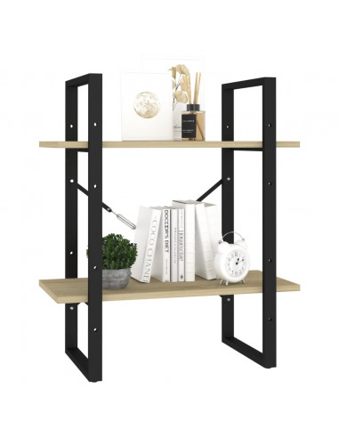 Libreria 2 Ripiani Rovere Sonoma 60x30x70 cm Legno Multistrato