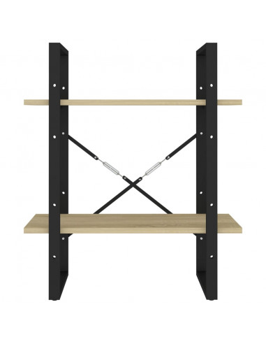 Libreria 2 Ripiani Rovere Sonoma 60x30x70 cm Legno Multistrato