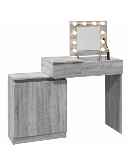 Toeletta con LED Grigio Sonoma 115x37x110,5 cm