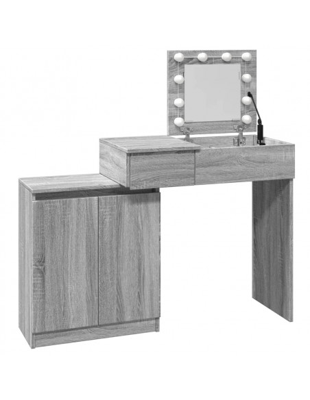 Toeletta con LED Grigio Sonoma 115x37x110,5 cm
