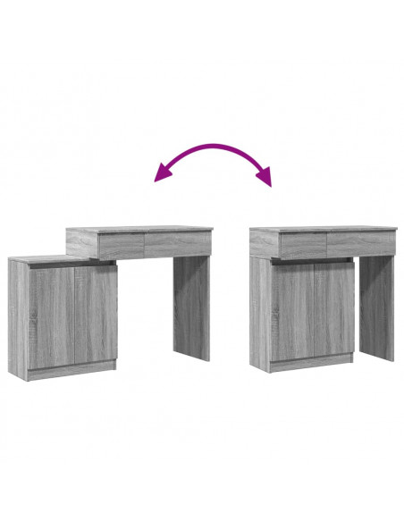 Toeletta con LED Grigio Sonoma 115x37x110,5 cm