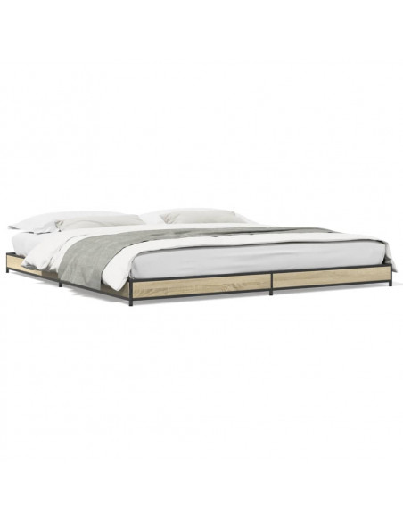Giroletto Rovere Sonoma 200x200 cm Legno Multistrato e Metallo