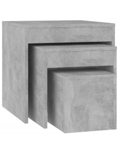 Tavolini Impilabili 3 pz Grigio Cemento in Truciolato 2