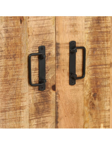 Libreria a 4 Livelli 80x30x180 cm in Legno di Mango Grezzo