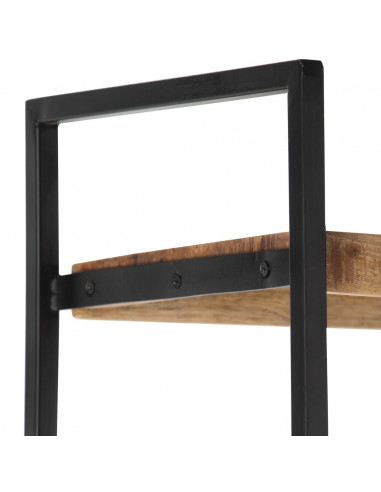 Libreria a 4 Livelli 80x30x180 cm in Legno di Mango Grezzo