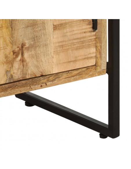 Libreria a 4 Livelli 80x30x180 cm in Legno di Mango Grezzo
