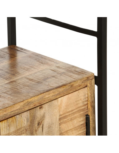 Libreria a 4 Livelli 80x30x180 cm in Legno di Mango Grezzo