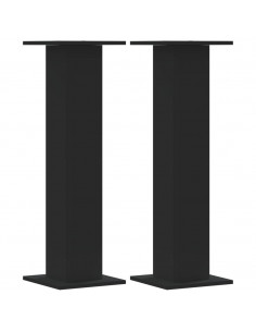 Supporti Altoparlanti 2 pz Neri 30x30x95cm in Legno Multistrato 2