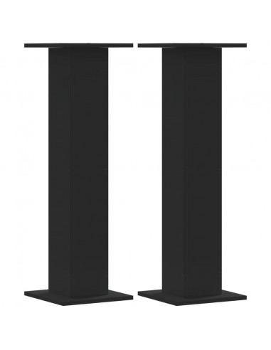 Supporti Altoparlanti 2 pz Neri 30x30x95cm in Legno Multistrato