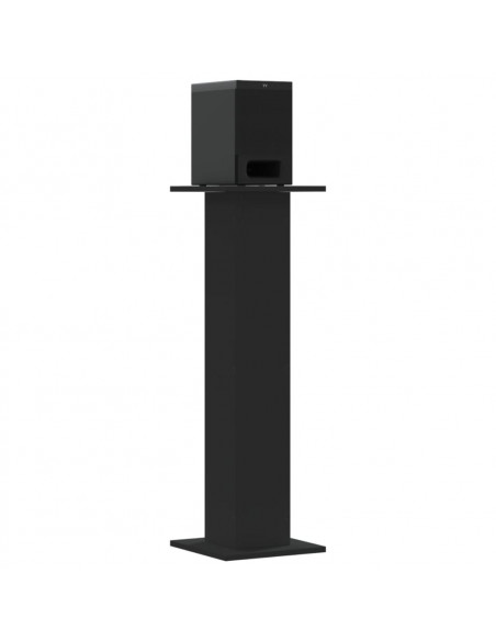 Supporti Altoparlanti 2 pz Neri 30x30x95cm in Legno Multistrato