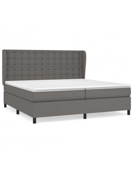 Giroletto a Molle con Materasso Grgio 200x200 cm in Similpelle