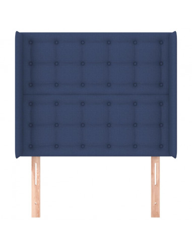 Testiera ad Orecchio Blu 103x16x118/128 cm in Tessuto