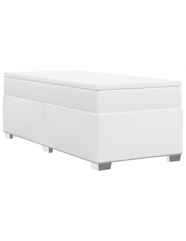 Giroletto a Molle con Materasso Bianco 80x200 cm in Similpelle