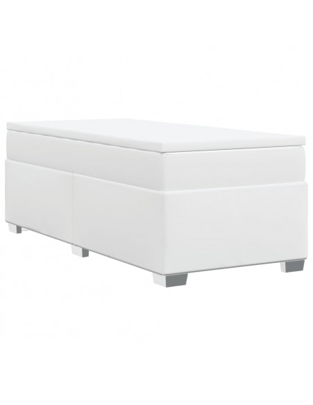 Giroletto a Molle con Materasso Bianco 80x200 cm in Similpelle