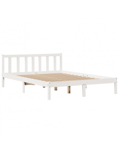 Letto senza Materasso Bianco 120x200 cm Legno Massello di Pino