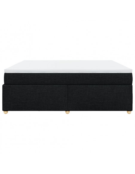 Giroletto a Molle con Materasso Nero 180x200 cm in Tessuto