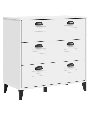 Cassettiera VIKEN Bianco in Legno Massello di Pino