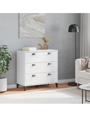 Cassettiera VIKEN Bianco in Legno Massello di Pino