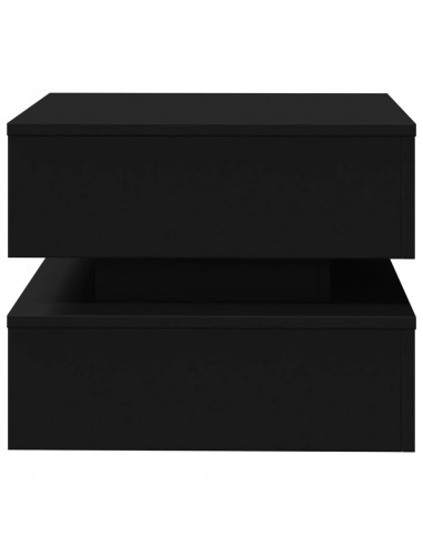 Tavolino da Salotto con Luci LED Nero 50x50x40 cm