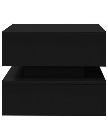 Tavolino da Salotto con Luci LED Nero 50x50x40 cm