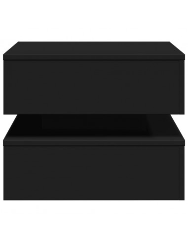 Tavolino da Salotto con Luci LED Nero 50x50x40 cm