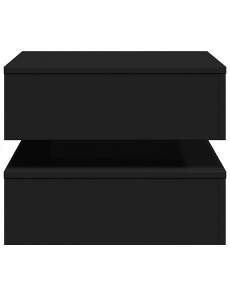 Tavolino da Salotto con Luci LED Nero 50x50x40 cm