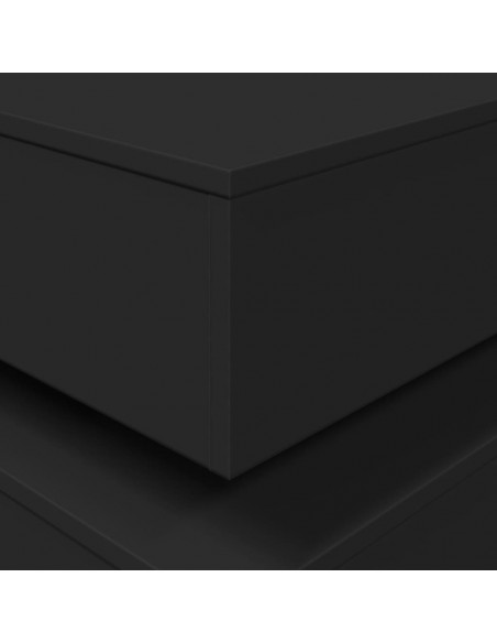 Tavolino da Salotto con Luci LED Nero 50x50x40 cm