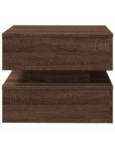 Tavolino da Salotto con Luci LED Rovere Marrone 50x50x40 cm 2