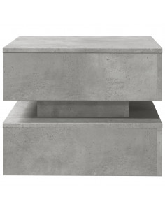 Tavolino da Salotto con Luci LED Grigio Cemento 50x50x40 cm 2