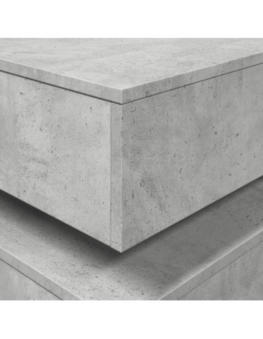 Tavolino da Salotto con Luci LED Grigio Cemento 50x50x40 cm