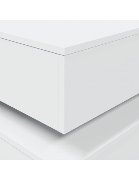 Tavolino da Salotto con Luci LED Bianco 50x50x40 cm