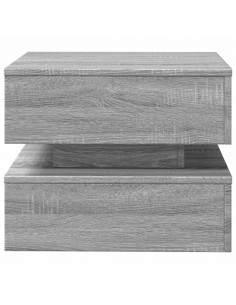 Tavolino da Salotto con Luci LED Grigio Sonoma 50x50x40 cm 2